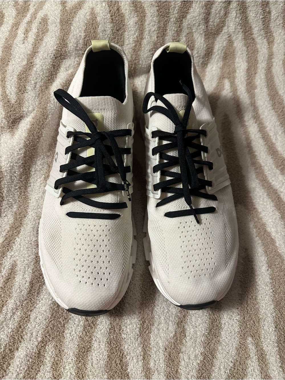 On Running Men’s White Athletic Shoes with Black Laces
